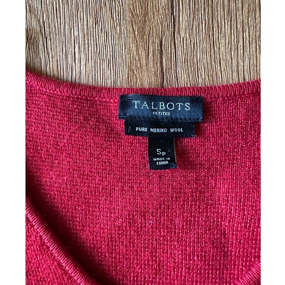 Talbots Petites Pure Merino Wool Red Sweater Dress Size Small Petite - Picture 2 of 6